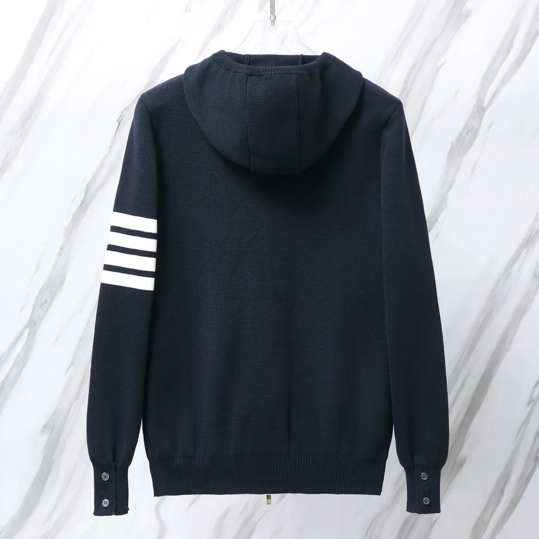 4-Bar Stripe Wool-Blend Zip-Up Hoodie D25013075 — view 4