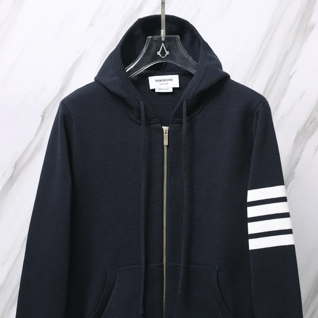 4-Bar Stripe Wool-Blend Zip-Up Hoodie D25013075 — view 5