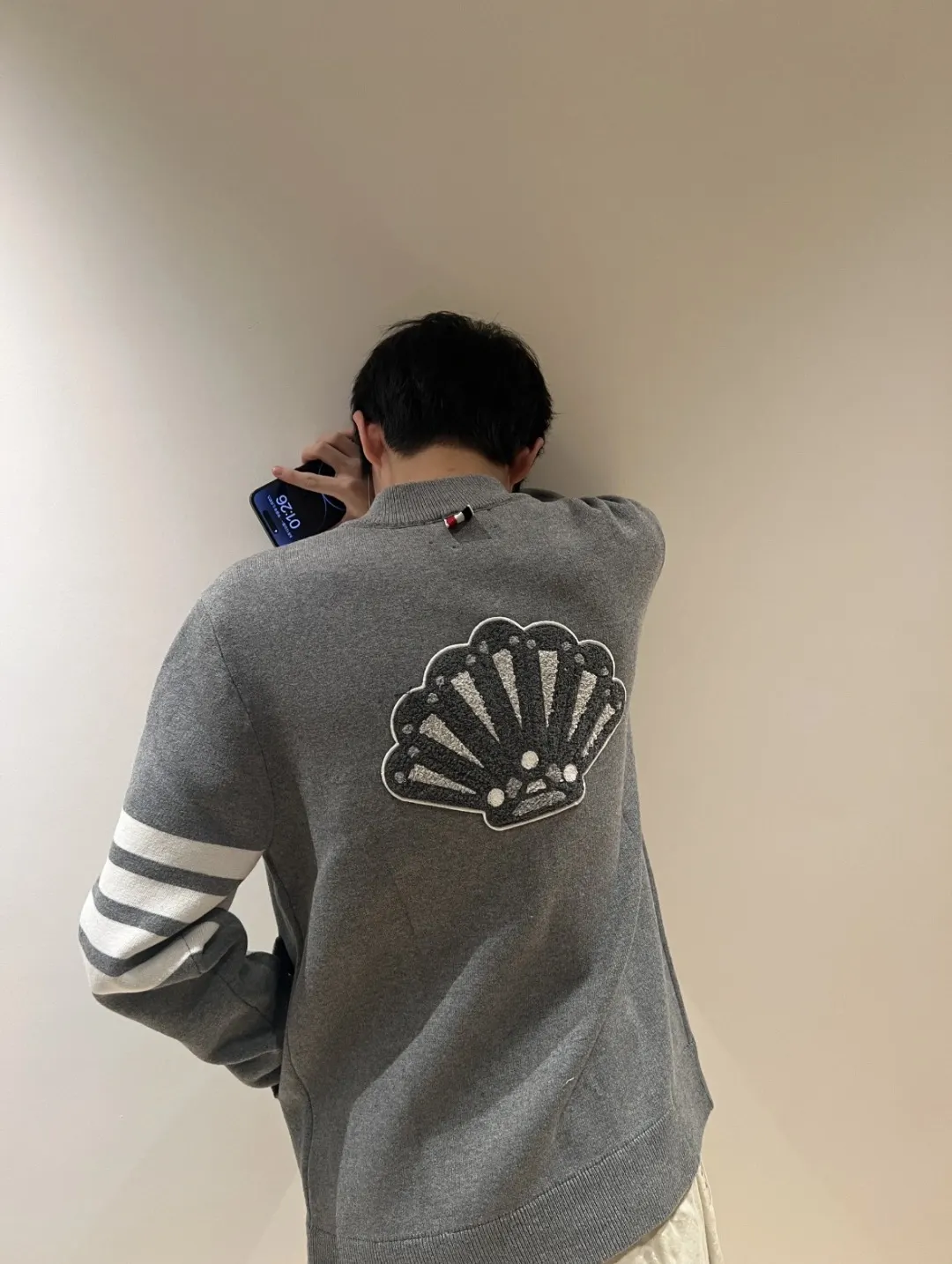 Embroidered Wool-Blend Zip-Up Bomber Jacket D28513068 — view 4