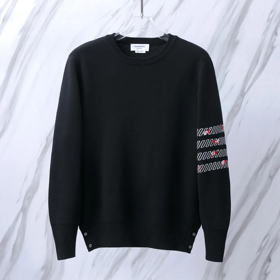Rose Embroidered 4-Bar Stripe Crew-Neck Sweater D24013100 — view 2