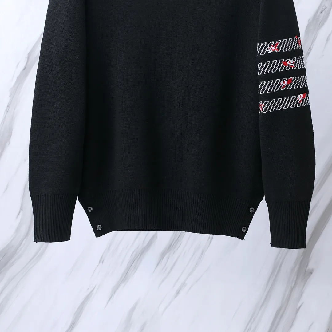 Rose Embroidered 4-Bar Stripe Crew-Neck Sweater D24013100 — view 5