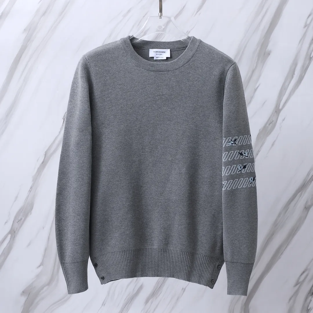 Rose Embroidered 4-Bar Stripe Crew-Neck Sweater D24013102 — view 2