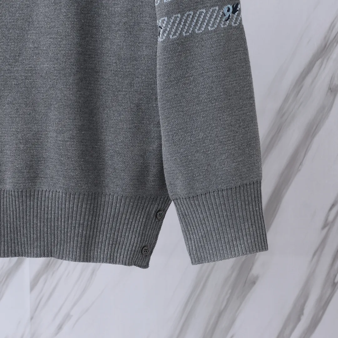 Rose Embroidered 4-Bar Stripe Crew-Neck Sweater D24013102 — view 7