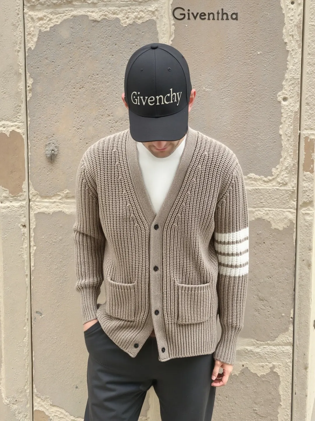 4-Bar Stripe Cashmere-Blend Cardigan D26513105 — view 9