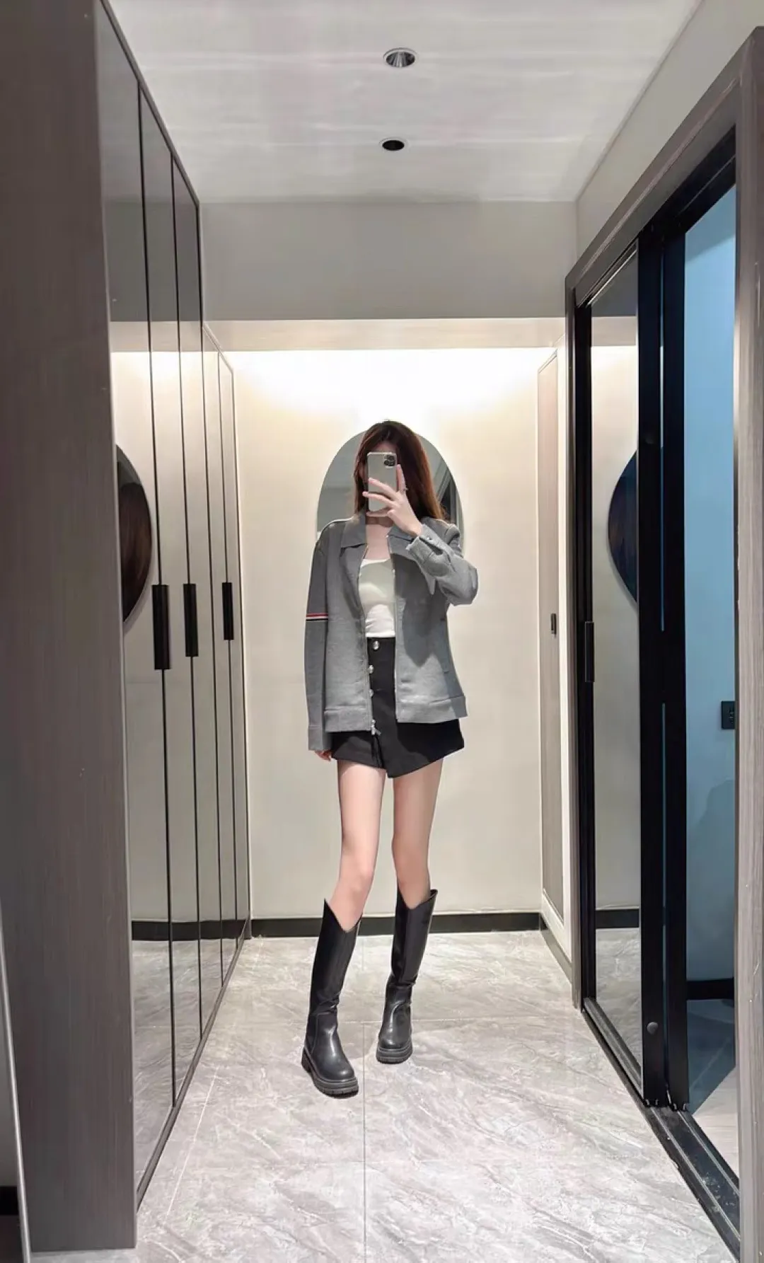 Striped Wool-Blend Zip-Up Knit Jacket D25513055 — view 6