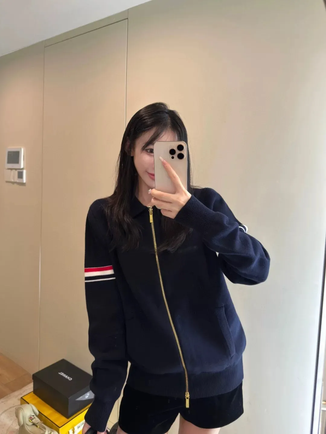 Striped Wool-Blend Zip-Up Knit Jacket D25513055 — view 7