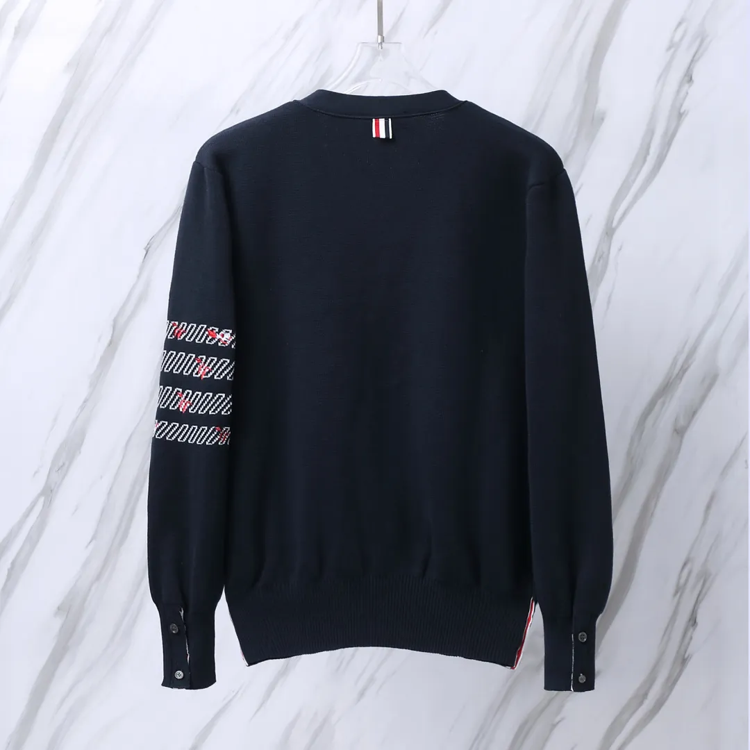 Floral Embroidery 4-Bar Stripe Knit Cardigan D25013093 — view 4