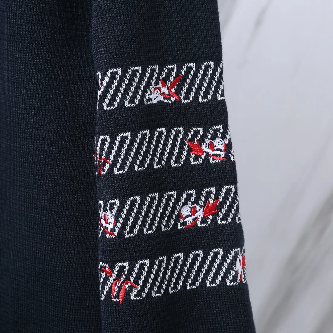 Floral Embroidery 4-Bar Stripe Knit Cardigan D25013093 — view 7