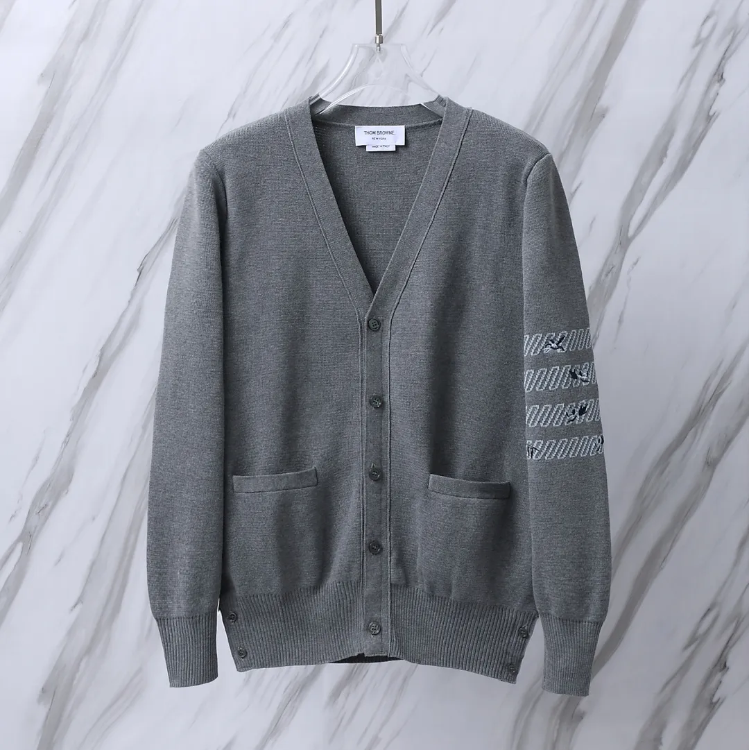 Floral Embroidery 4-Bar Stripe Knit Cardigan D25013094 — view 2