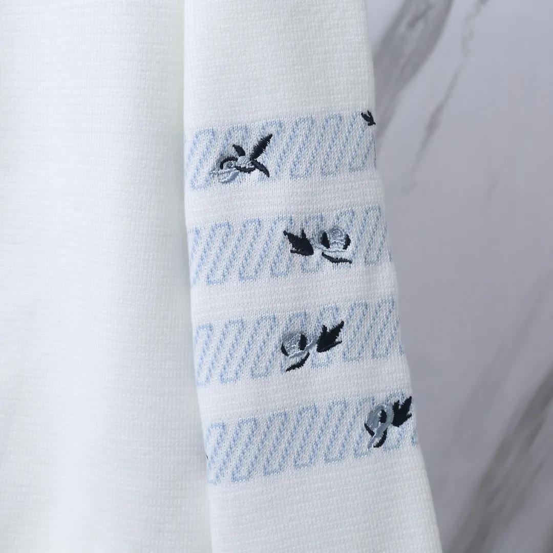 Floral Embroidery 4-Bar Stripe Knit Cardigan D25013095 — view 7