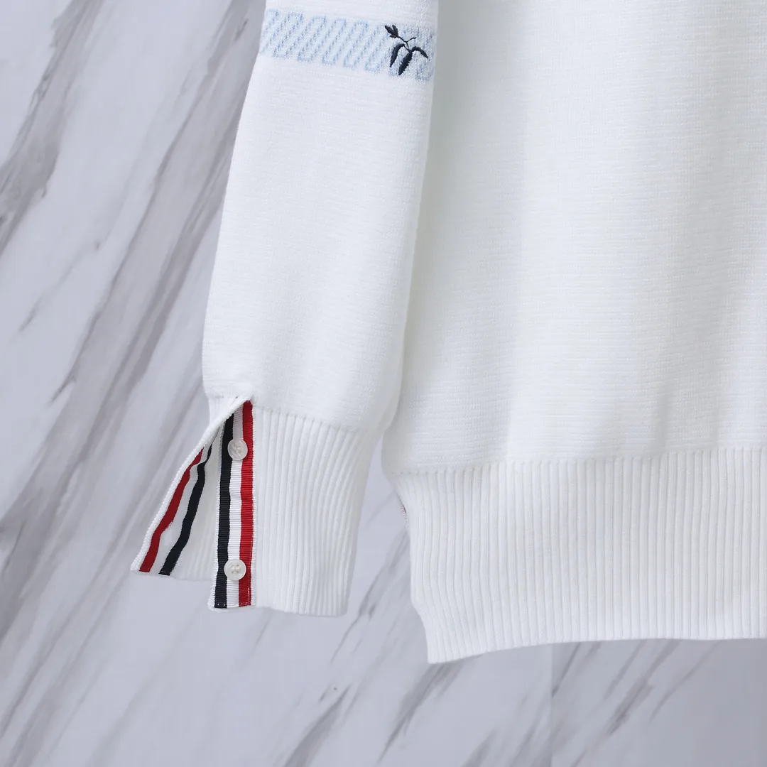 Floral Embroidery 4-Bar Stripe Knit Cardigan D25013095 — view 9