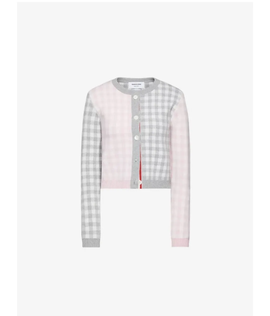 Gingham Merino Wool-Blend Cardigan D24513060 — view 4