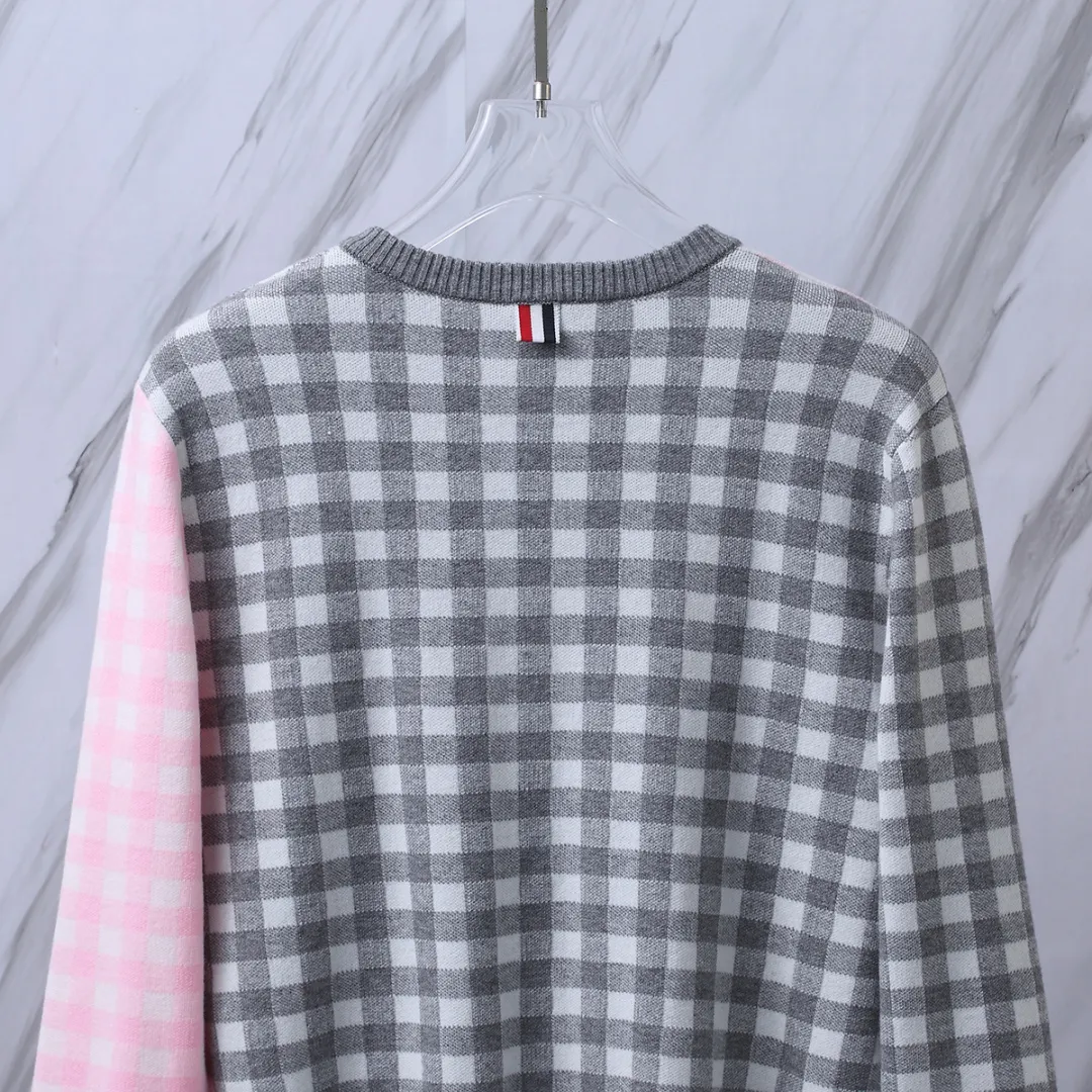 Gingham Merino Wool-Blend Cardigan D24513061 — view 6