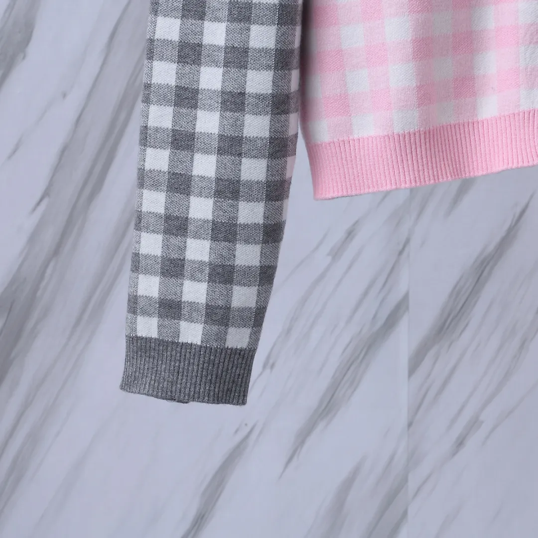Gingham Merino Wool-Blend Cardigan D24513061 — view 7