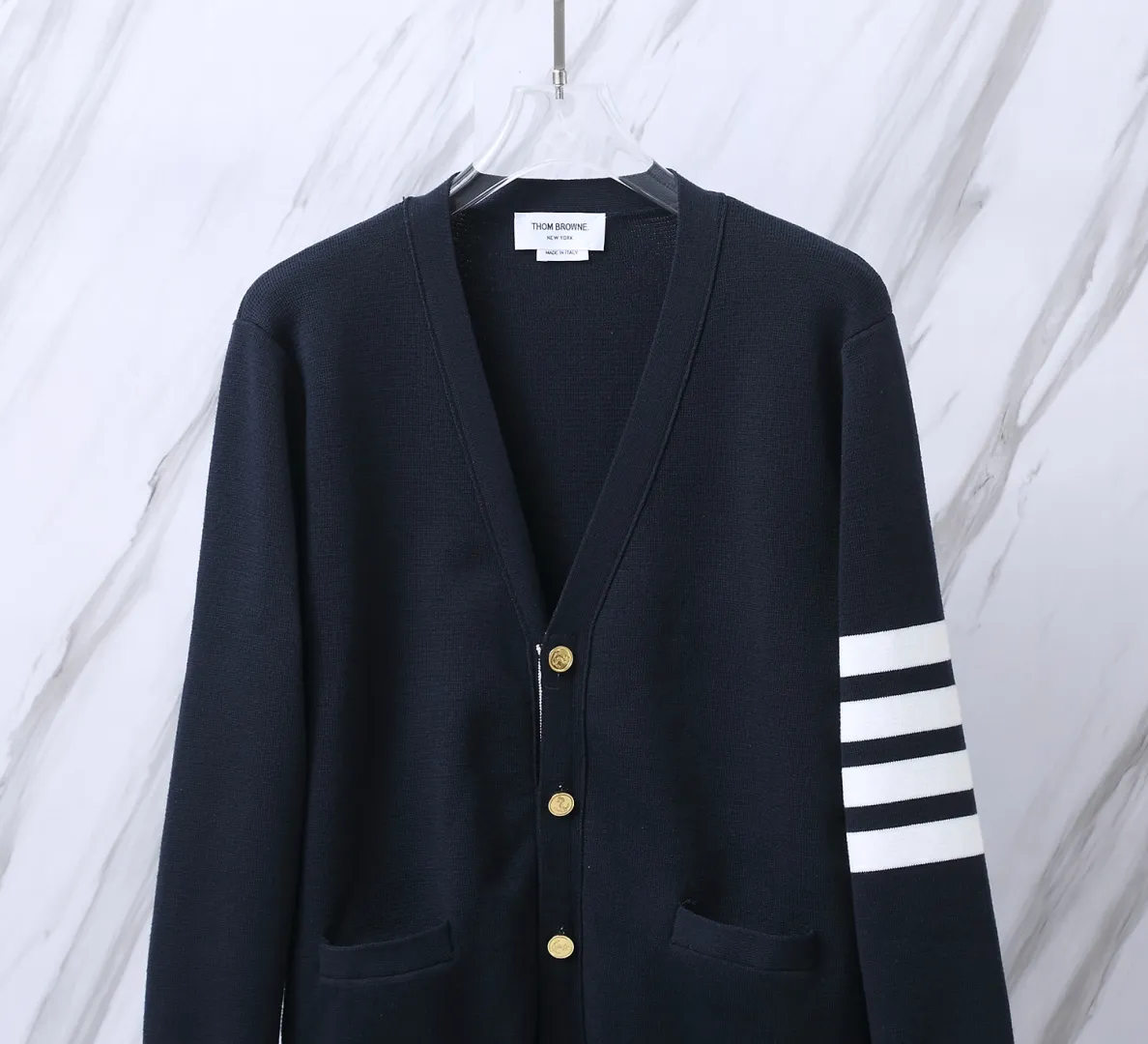 4-Bar Stripe Wool-Blend Cardigan D25513072 — view 3