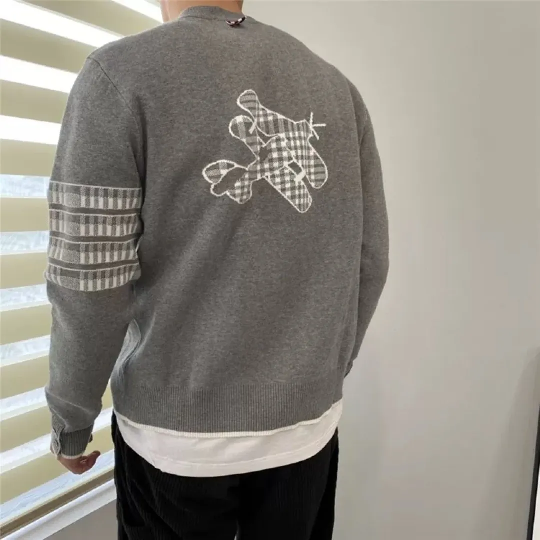 Airplane Intarsia Wool-Blend V-Neck Cardigan D25513082 — view 2
