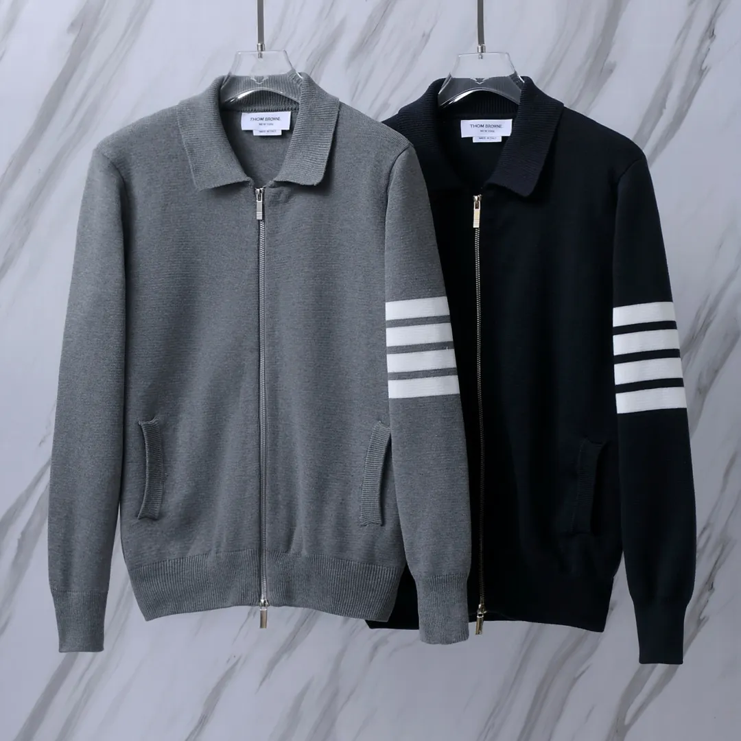4-Bar Stripe Zip-Up Wool-Blend Cardigan D25513053