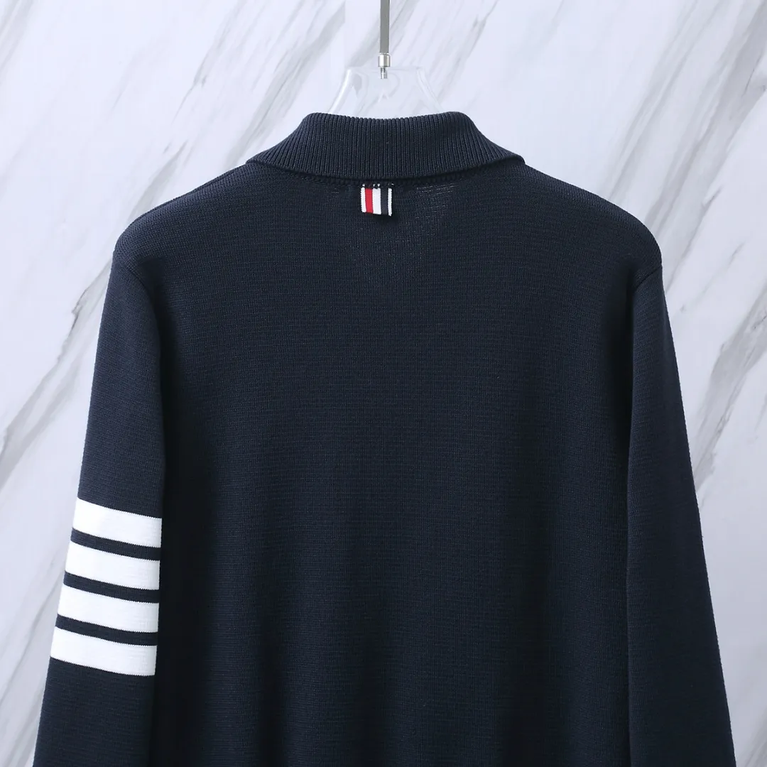 4-Bar Stripe Zip-Up Wool-Blend Cardigan D25513053 — view 7
