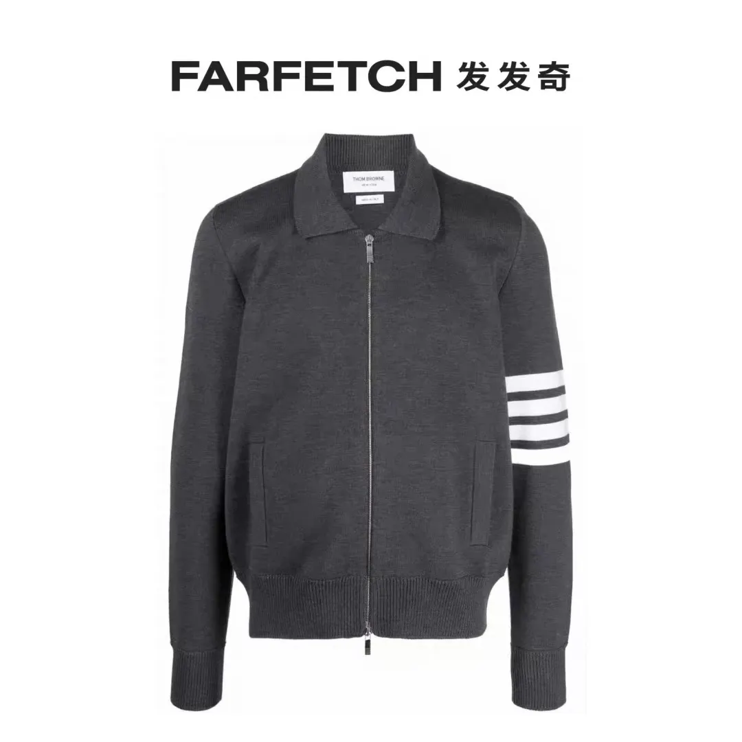 4-Bar Stripe Wool-Blend Zip-Up Cardigan D25513052