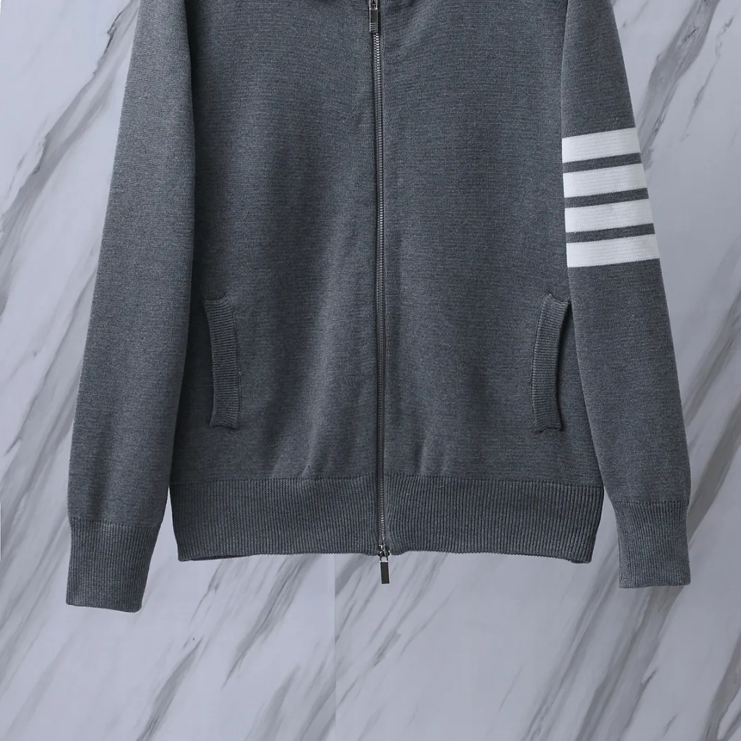 4-Bar Stripe Zip-Up Wool-Blend Cardigan D25513054 — view 5