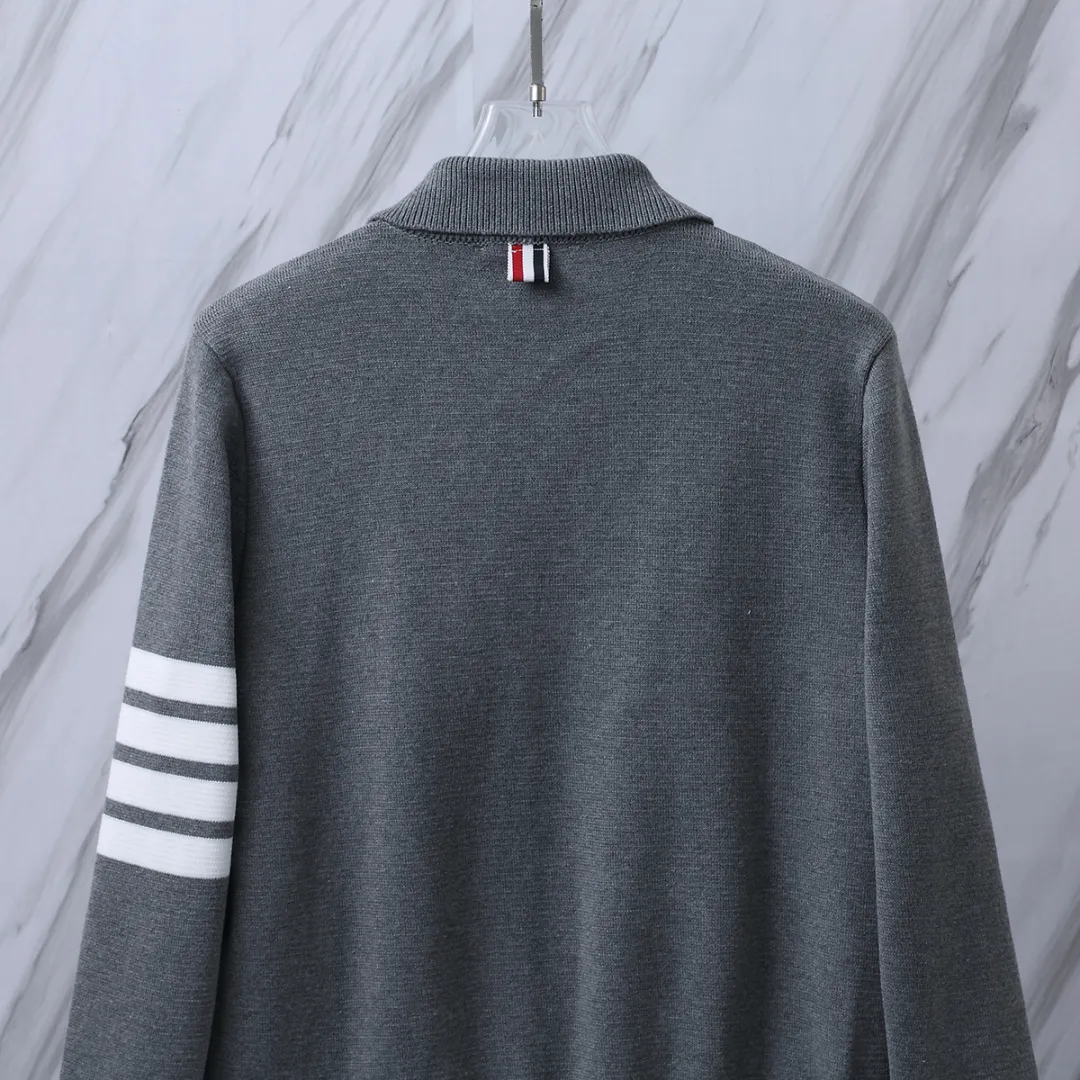 4-Bar Stripe Zip-Up Wool-Blend Cardigan D25513054 — view 7