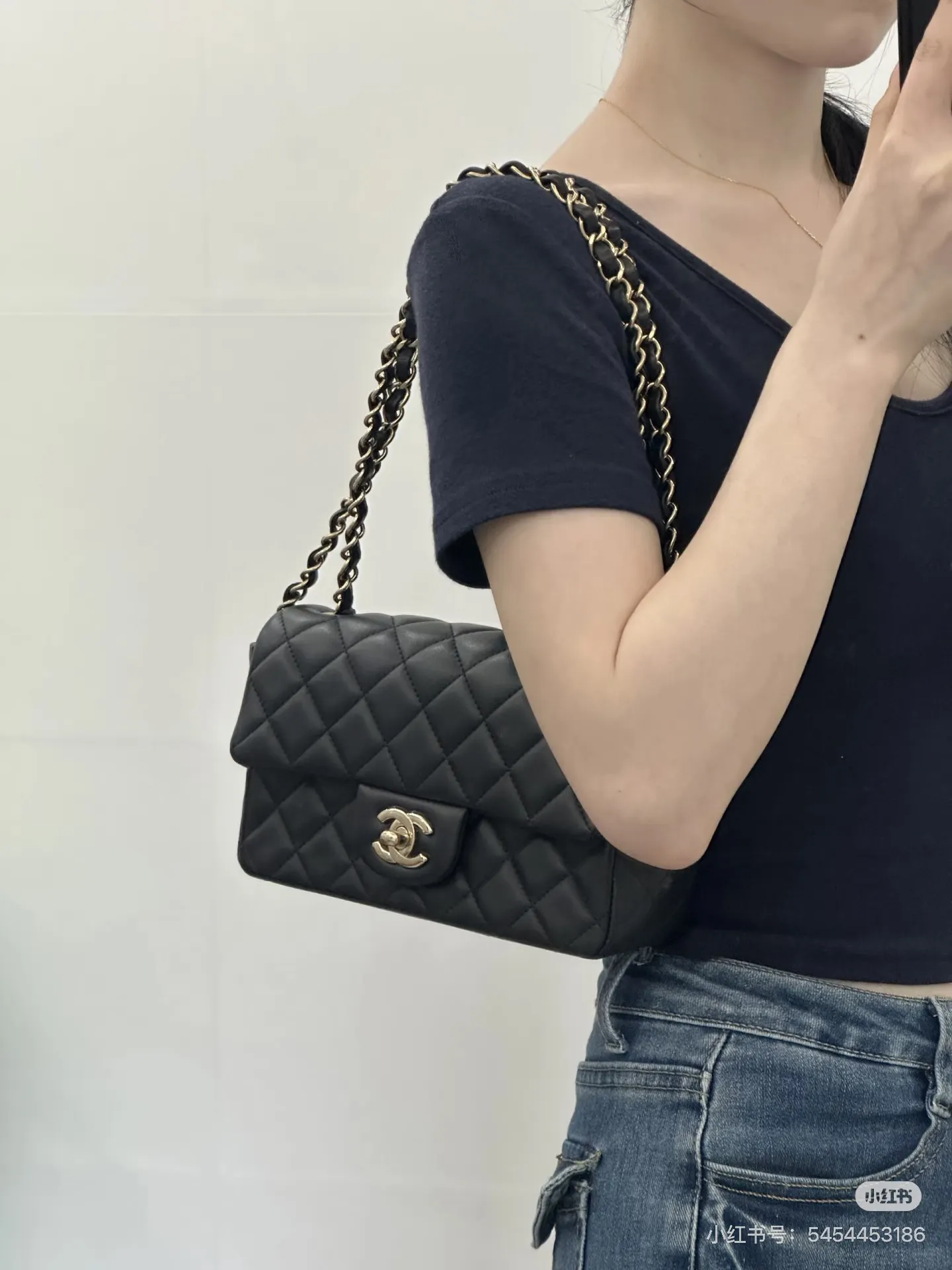 Chanel CF Mini Quilted Caviar Leather Flap Bag D30017959 — view 4