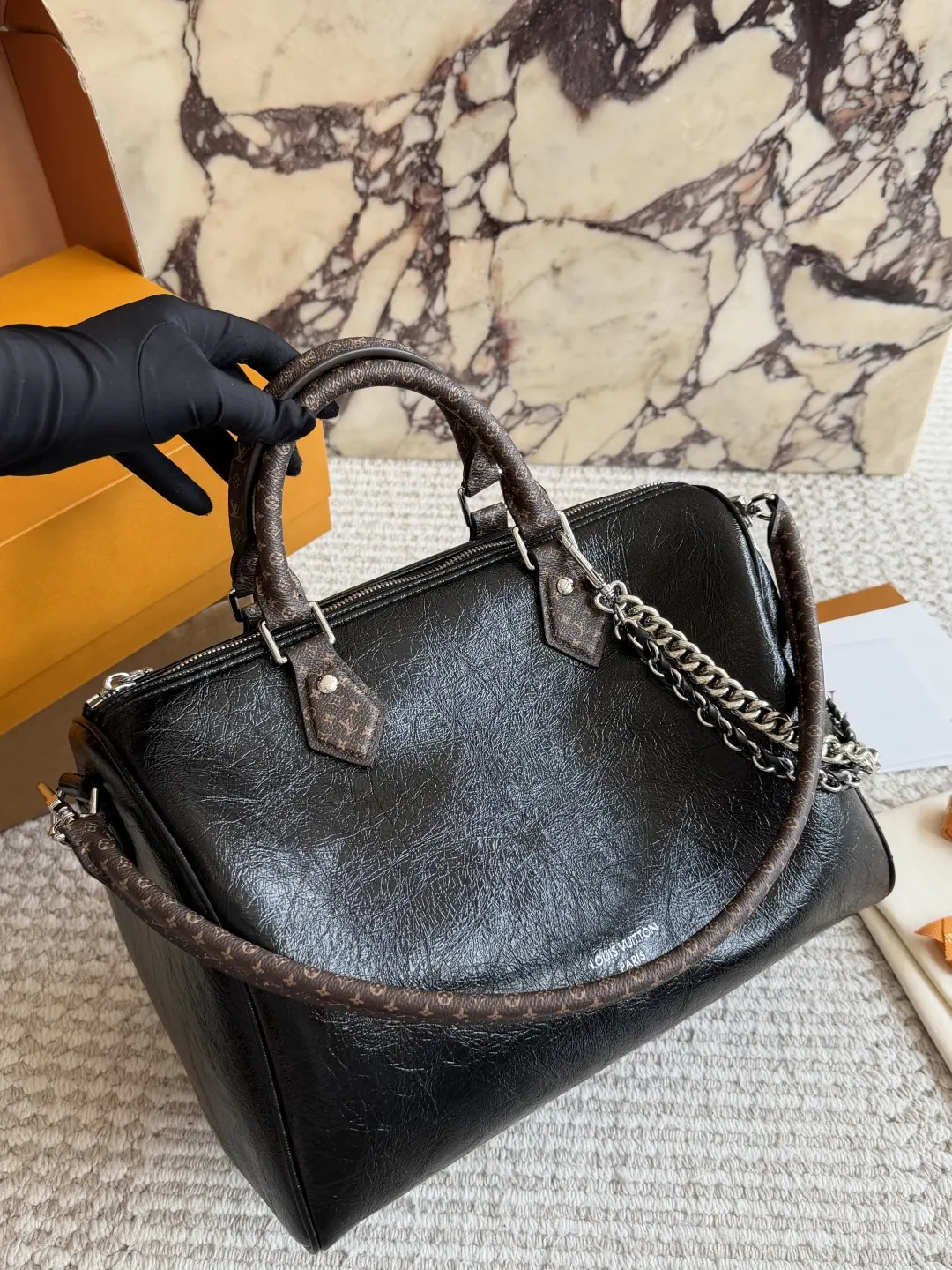 Speedy 30 Monogram-Trimmed Boston Bag D37018133