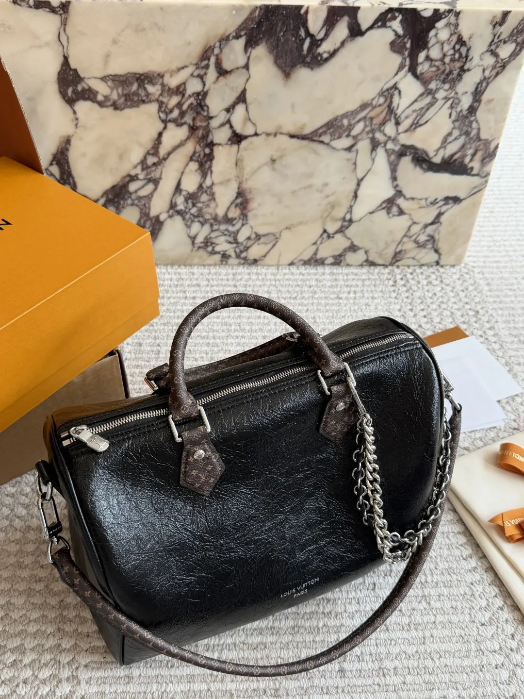 Speedy 30 Monogram-Trimmed Boston Bag D37018133 — view 2