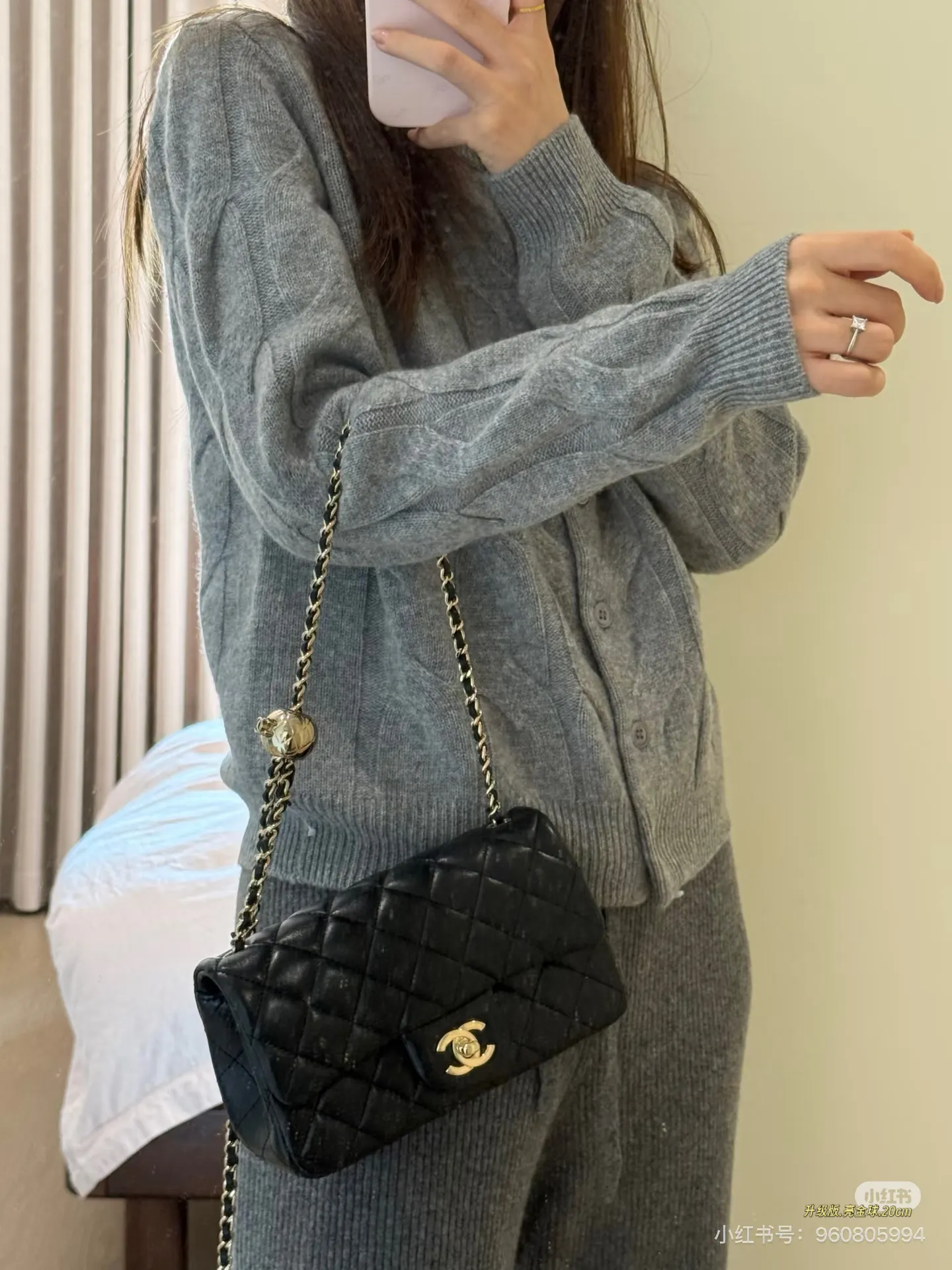 Chanel CF Flap Bag with Gold Orb Adjuster D30018068 — view 5