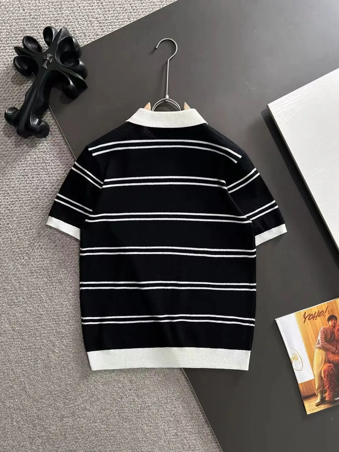 Striped Knit Cotton Polo Shirt D20015261 — view 9