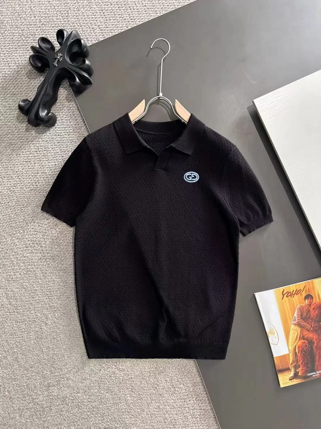Textured Knit Polo Shirt D20015185