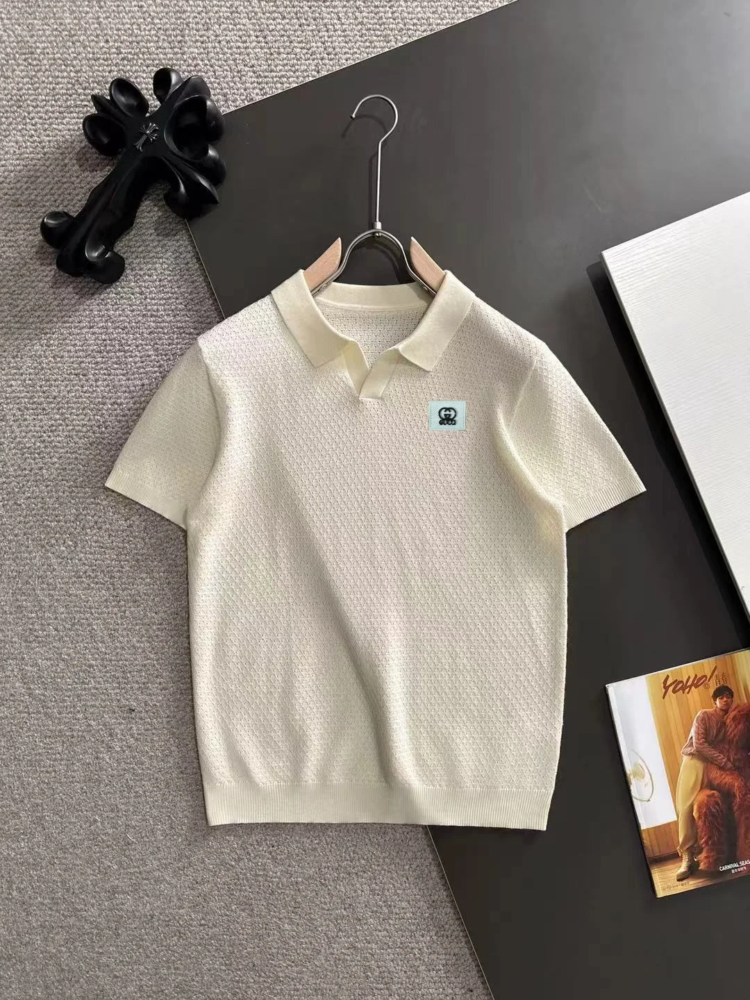 Textured Knit Polo Shirt D20015273