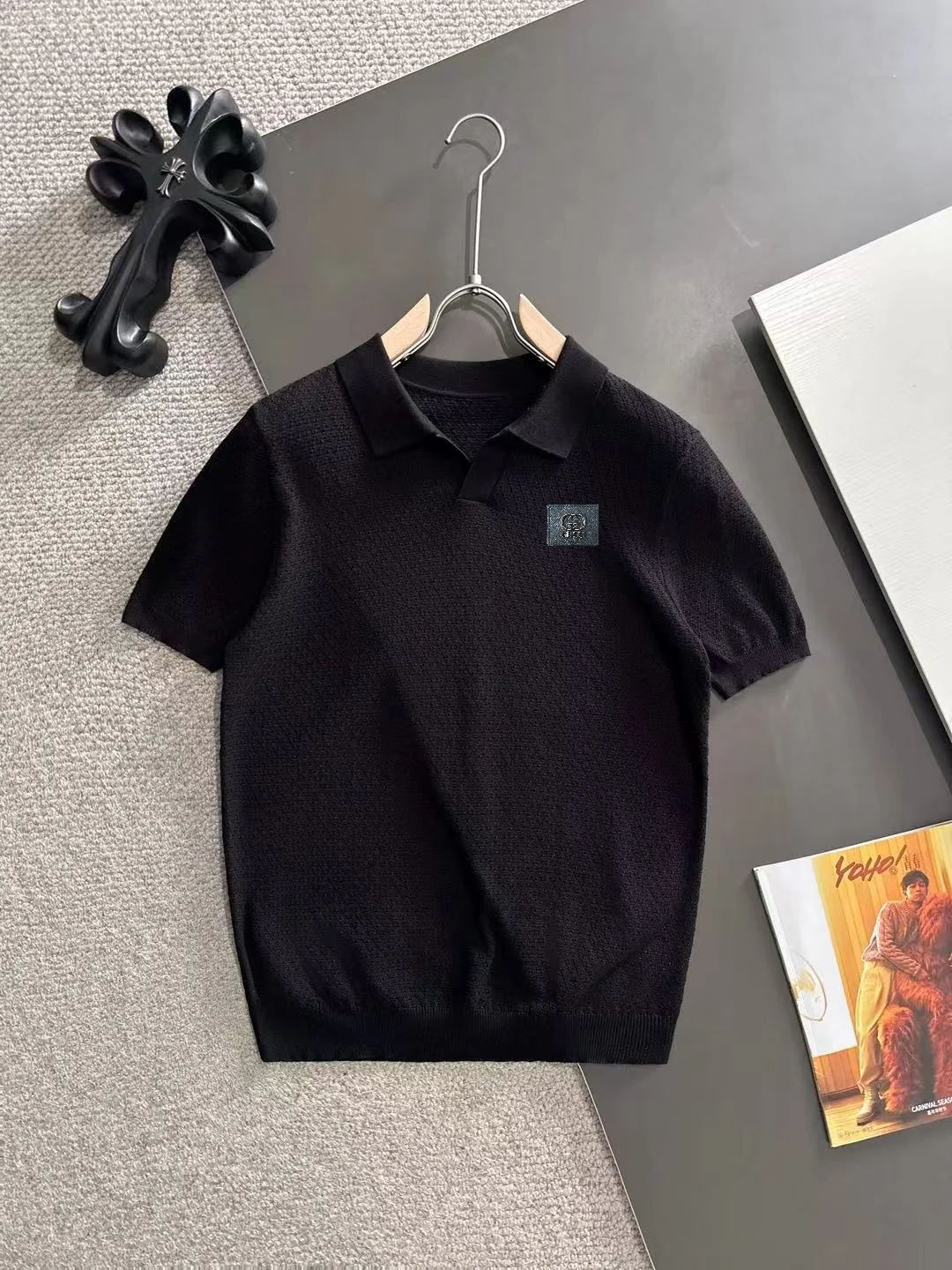 Textured Knit Polo Shirt D20015274