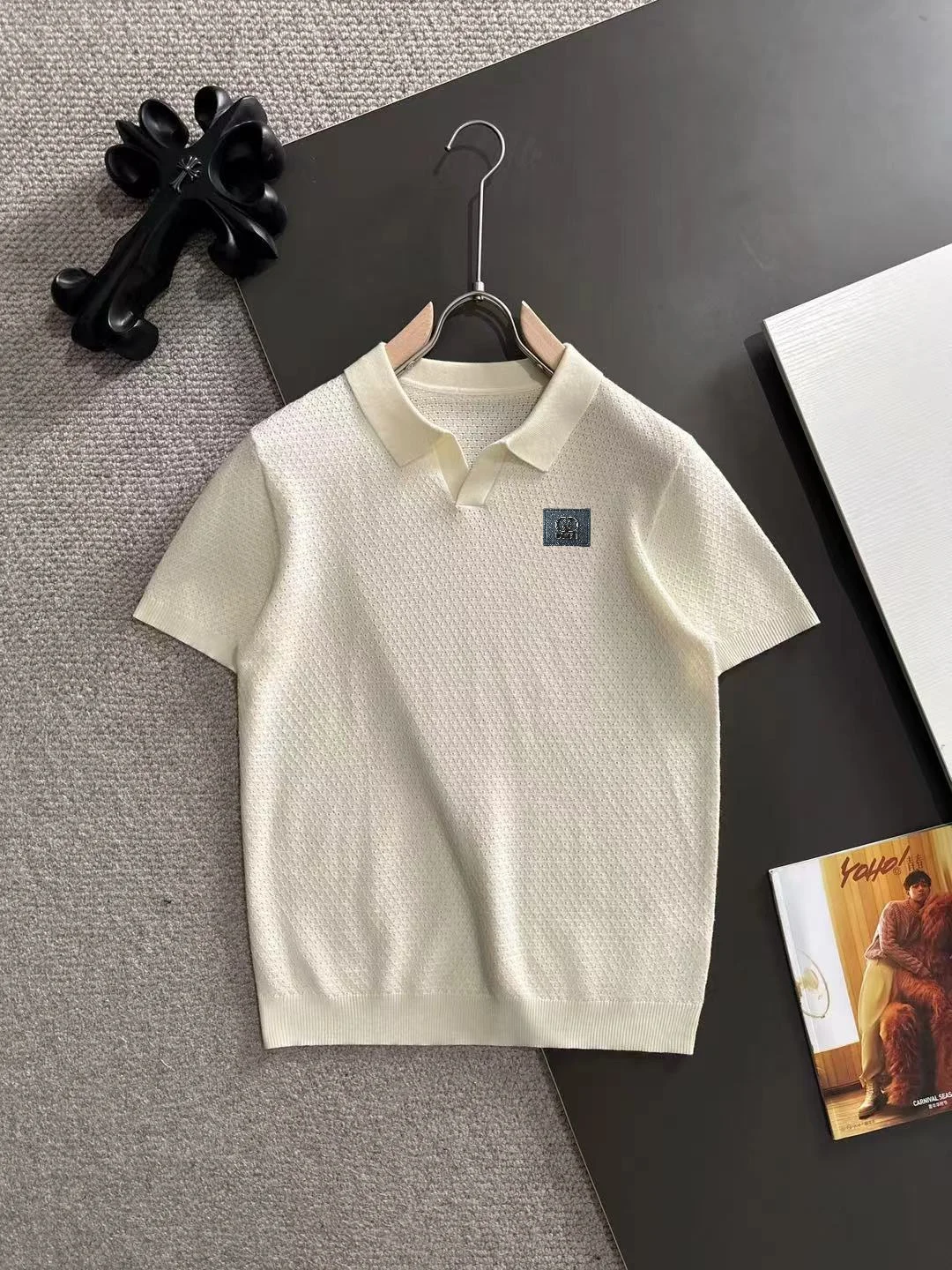 Textured Knit Polo Shirt D20015275