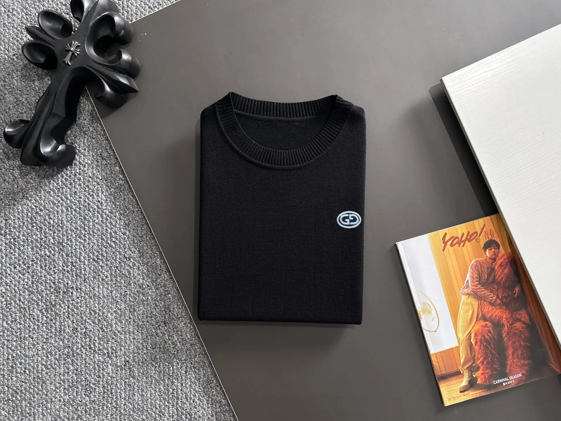 Logo-Embroidered Silk-Blend Knit T-Shirt D20015206 — view 8