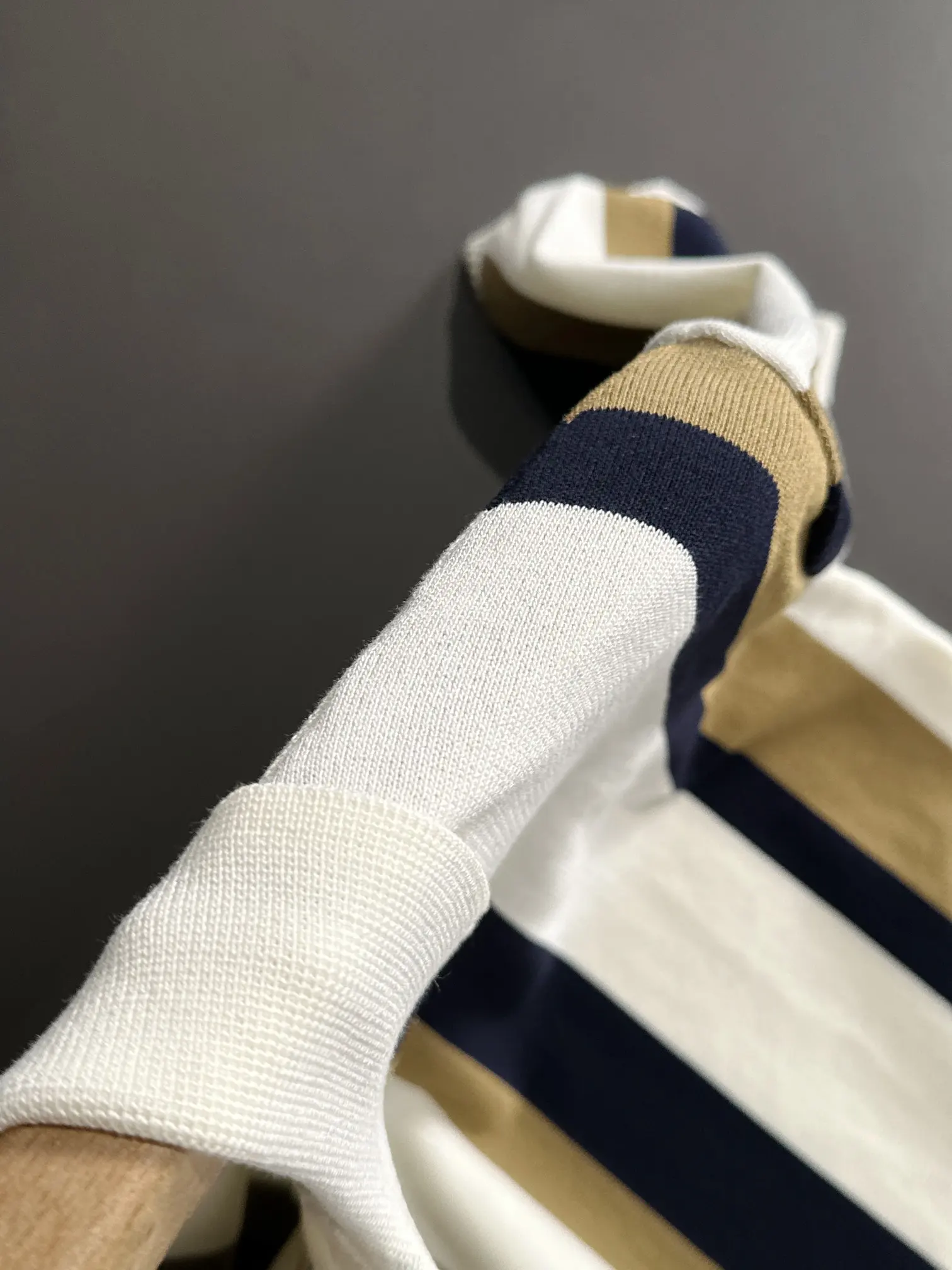 Striped Knit Half-Zip Polo Shirt D20015264 — view 4