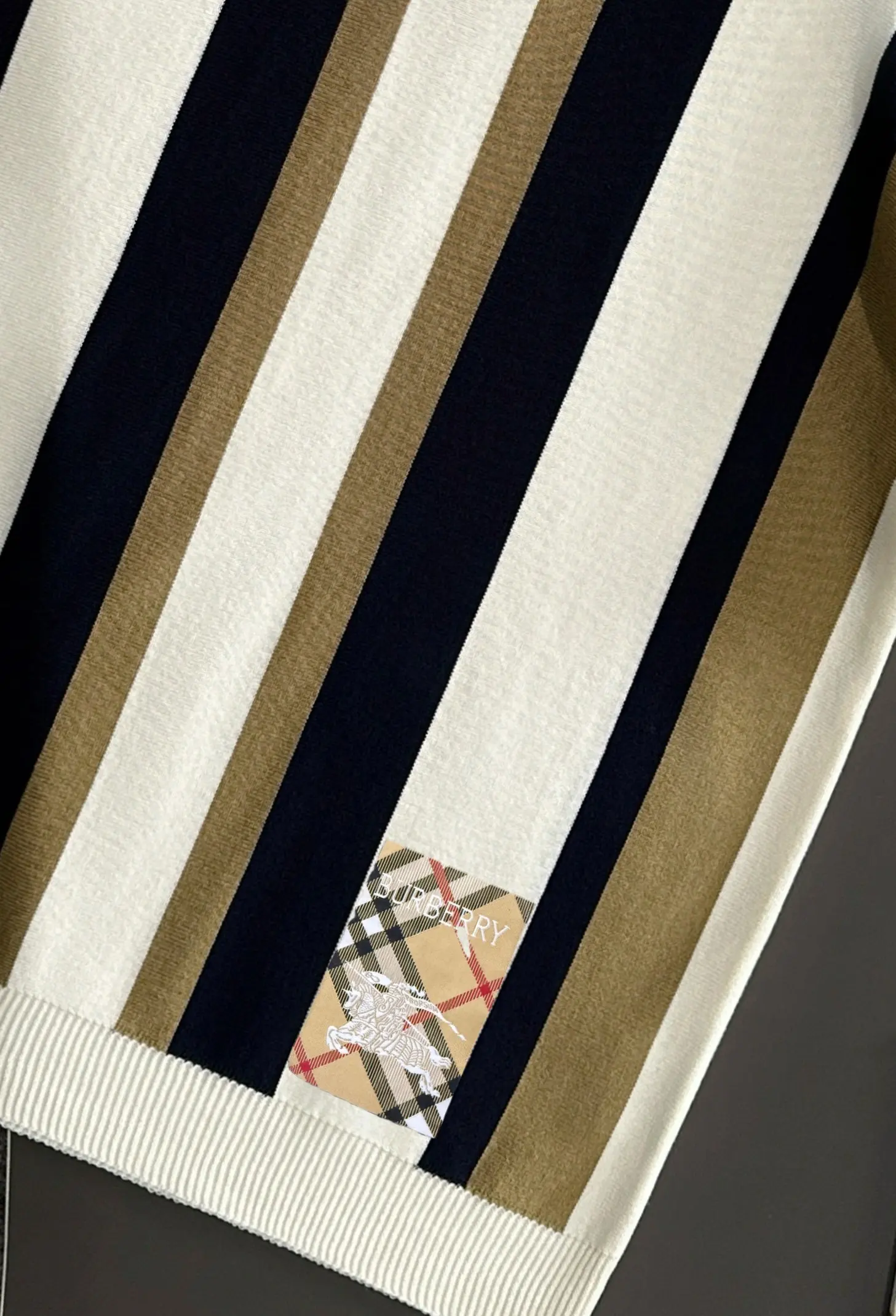 Striped Knit Half-Zip Polo Shirt D20015264 — view 7