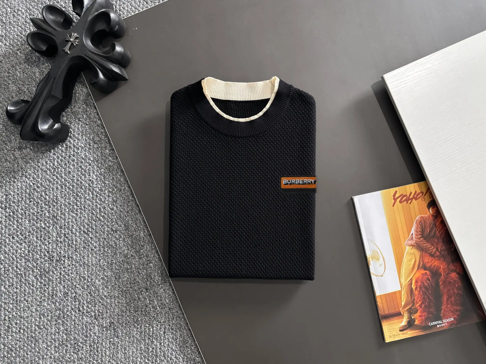 Contrast-Trim Waffle-Knit T-Shirt D20015210 — view 8