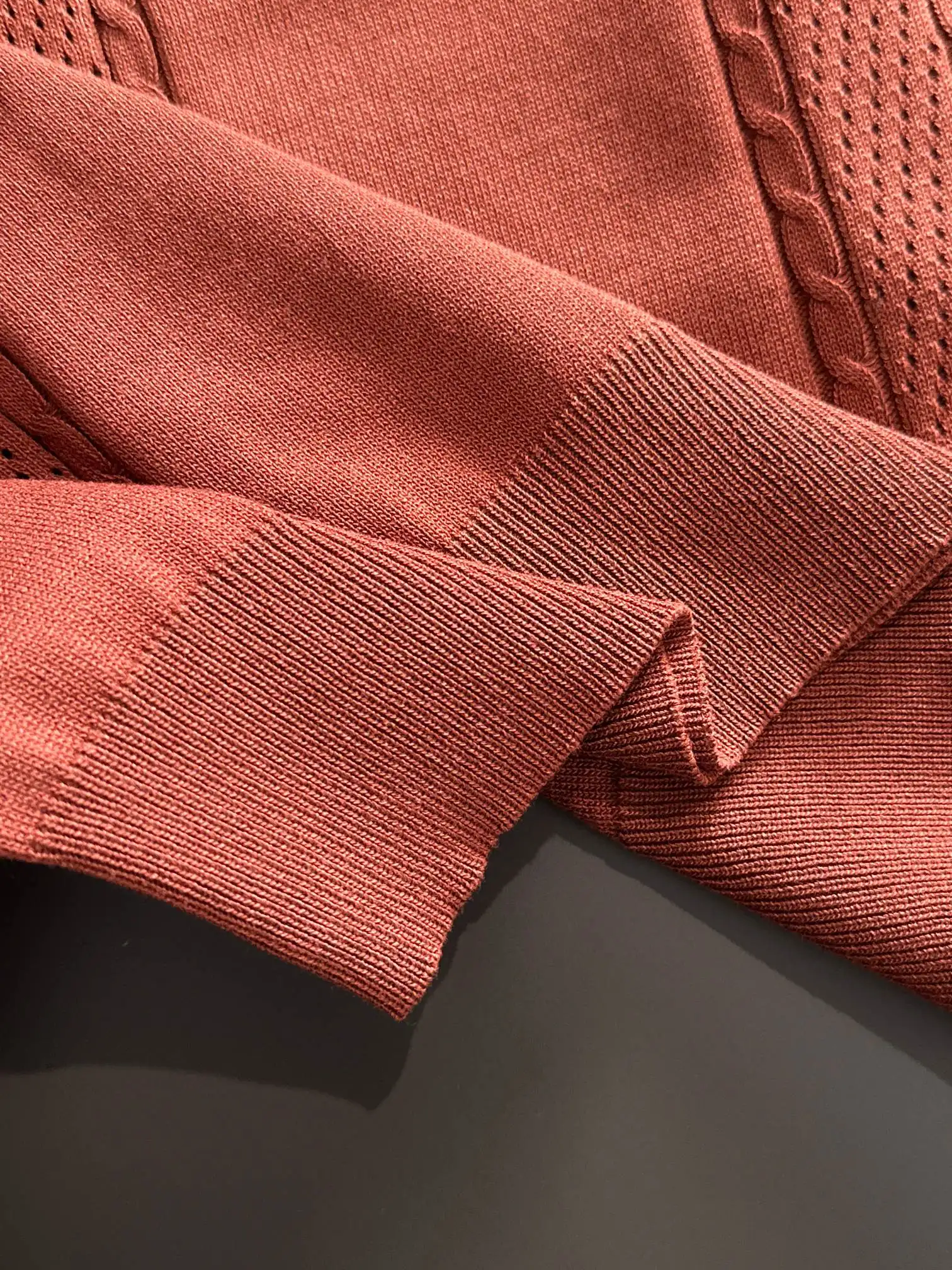 Half-Zip Cable-Knit Silk-Blend Polo Shirt D20015220 — view 5