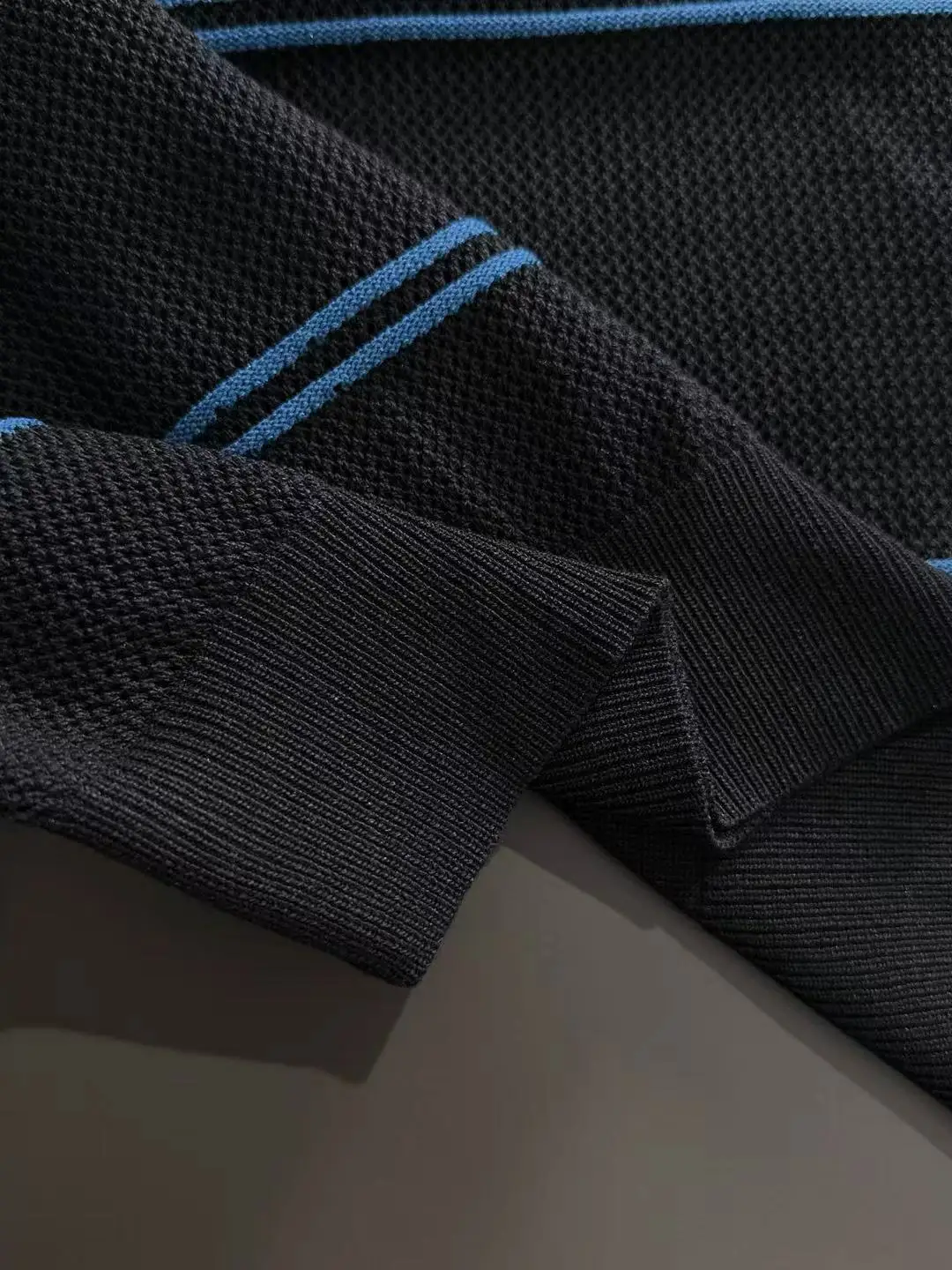 Striped Knit Half-Zip Polo Shirt D20015193 — view 6