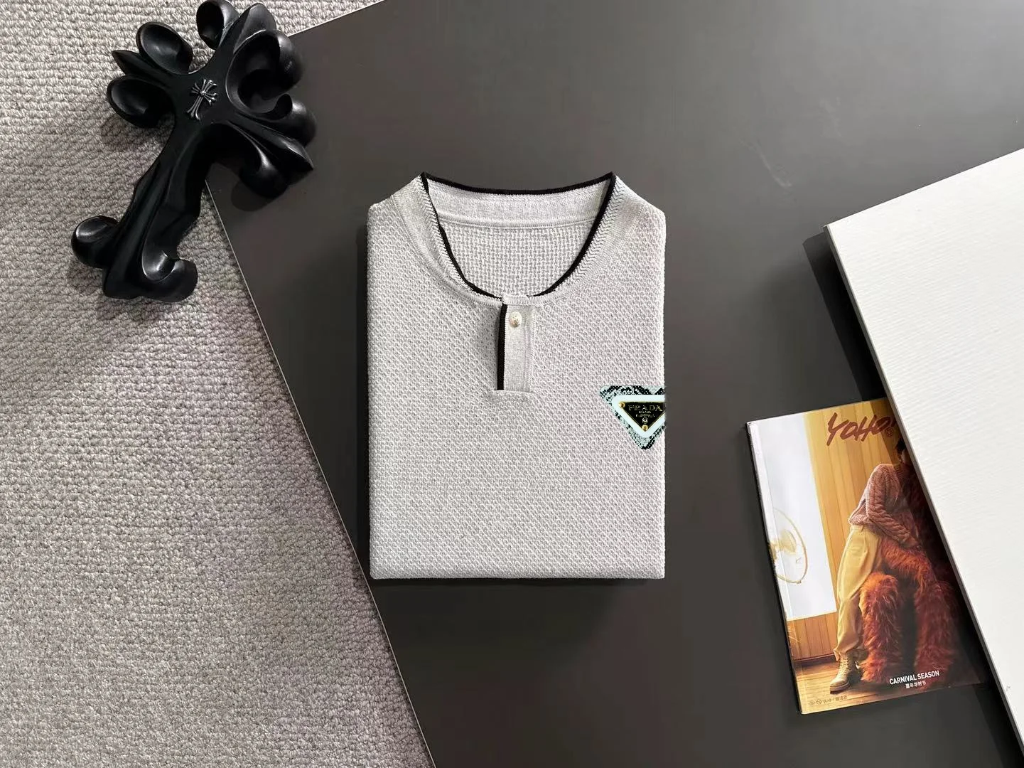 Half-Zip Knit Henley T-Shirt D20015329 — view 8