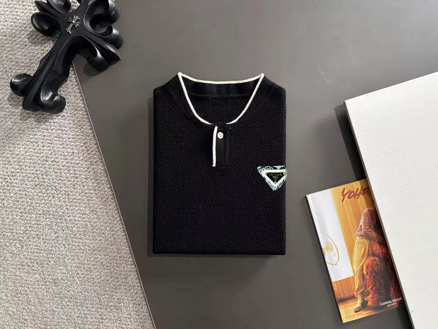Half-Zip Knit Henley T-Shirt D20015330 — view 8