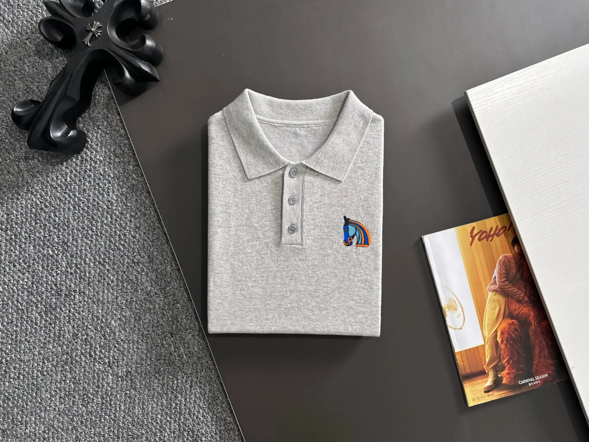 Contrast Stitch Knit Polo Shirt D20015205 — view 8