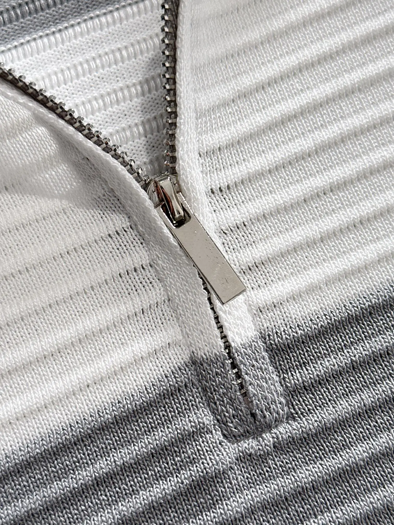Striped Knit Half-Zip Polo Shirt D20015217 — view 4