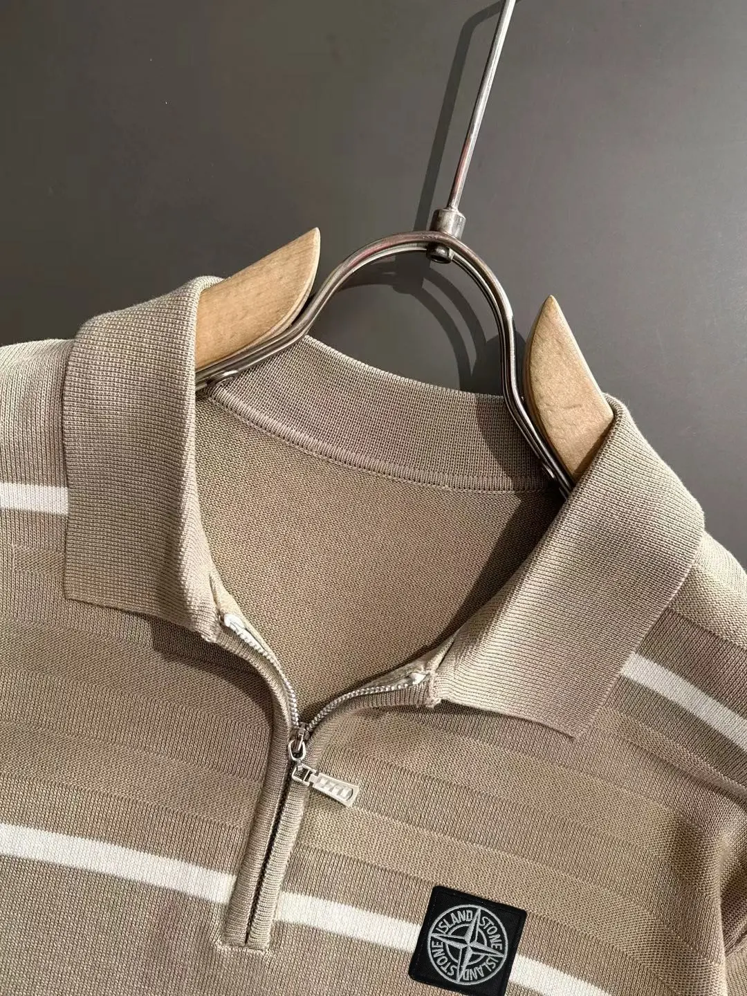 Striped Half-Zip Knit Polo Shirt D20015184 — view 3