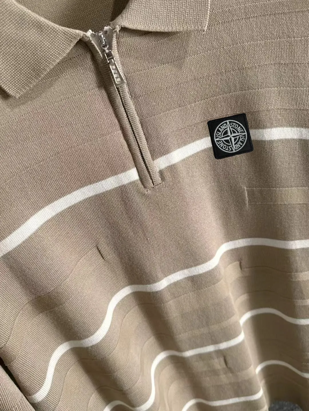 Striped Half-Zip Knit Polo Shirt D20015184 — view 7