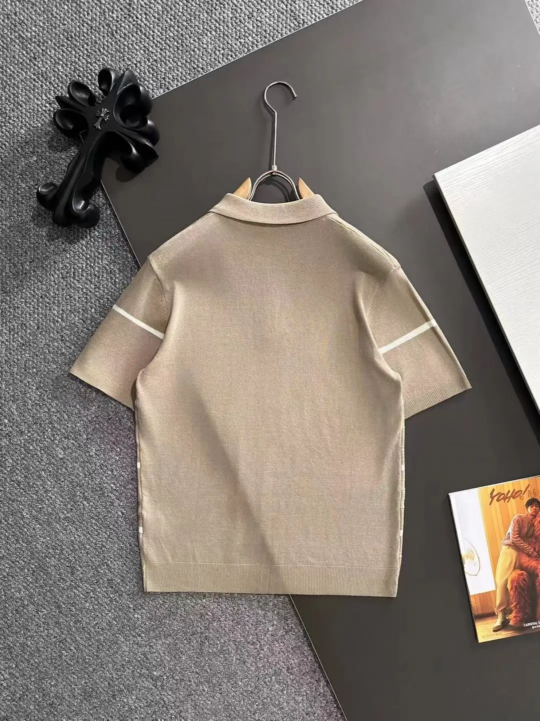 Striped Half-Zip Knit Polo Shirt D20015184 — view 9