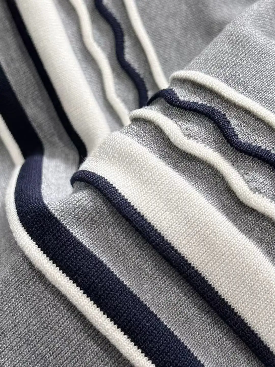 Striped Quarter-Zip Knit Polo Shirt D20015244 — view 6