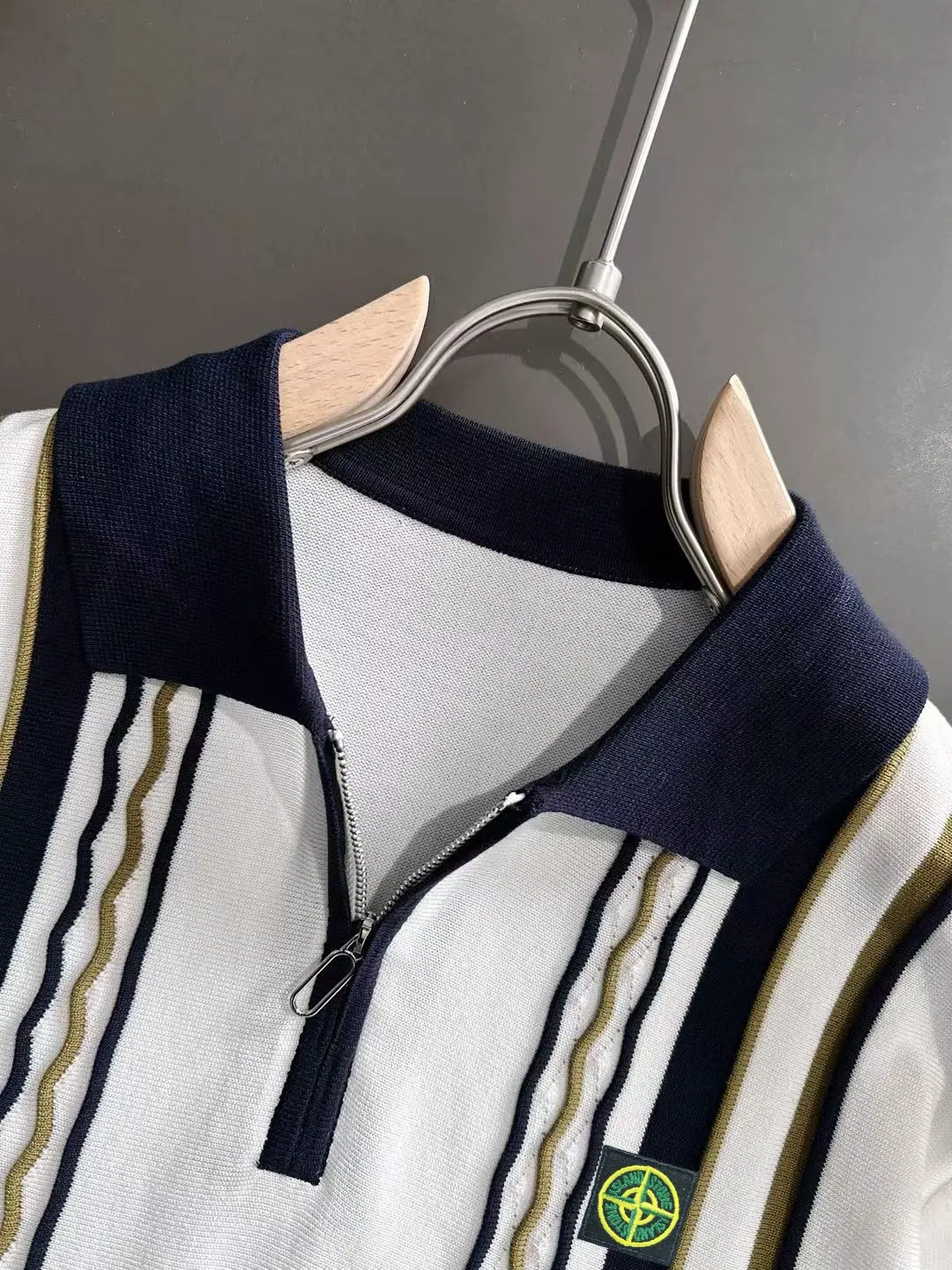 Striped Half-Zip Knit Polo Shirt D20015243 — view 3