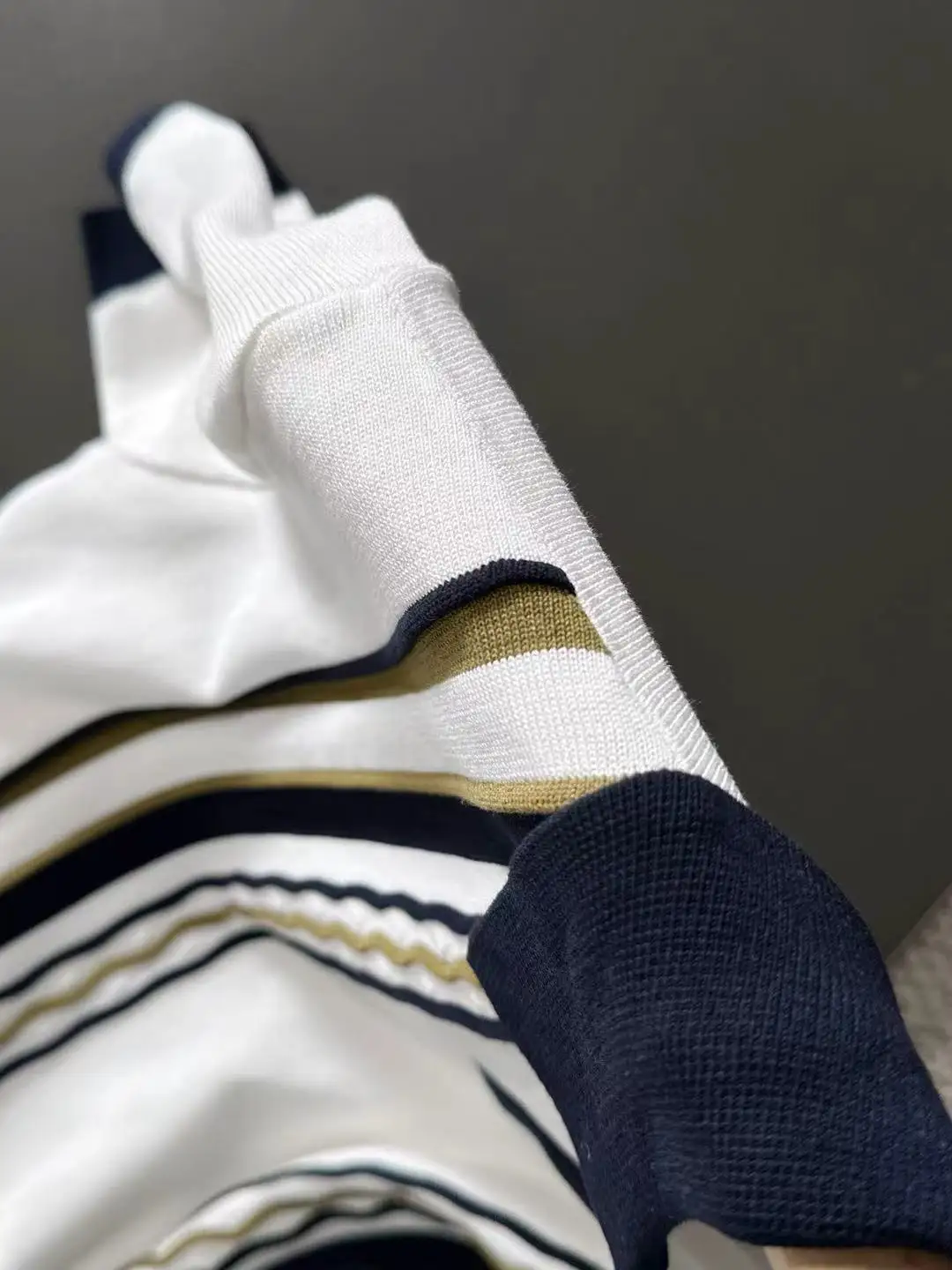 Striped Half-Zip Knit Polo Shirt D20015243 — view 4